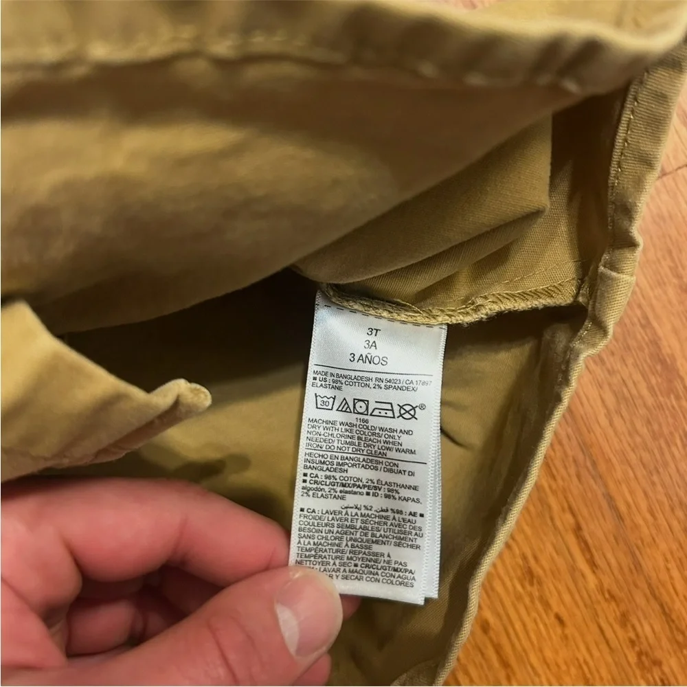 Old Navy Toddler Boys Utility Button Shirt Size 3T Olive Green Yellow